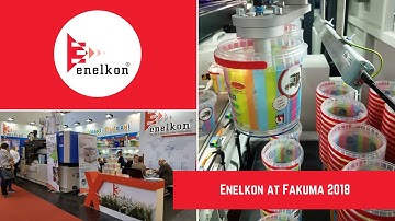 Enelkon at Fakuma 2018 | IML robot + handle insert + vision quality inspection + stacking