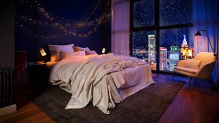 Blizzard Sounds and soothing Bedroom for Sleep and Relaxation | Beautiful View to the City by Nature and Relaxation 5,839 views 2 years ago 4 hours