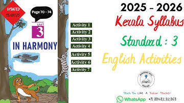 Class 3 English Activity Unit 3 In Harmony Activities 1 - 7 @GeneralEduOnline