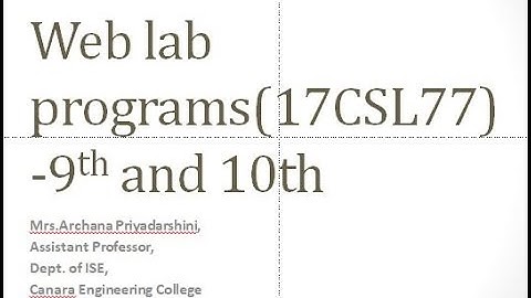 VTU M15 WEB LAB17CSL77 Web lab programs 9th and 10th