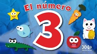 El número 3 para niños en español - Videos Aprende - #numero3 Resimi