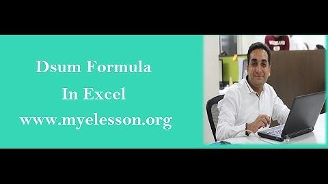 Dsum Formula In Excel Hindi