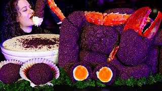 PURPLE UBE DEEP-FRIED SEAFOOD BOIL 🟣🔥 KING CRAB \u0026 DESHELLED LOBSTER | ASMR MUKBANG