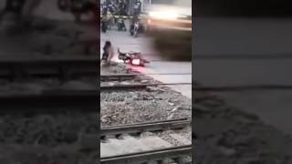 man barely escapes death; train crash? | SHORTS