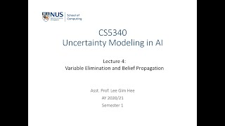 Uncertainty Modeling in AI | Lecture 4 (Part 1): Variable elimination and belief propagation