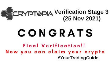 Cryptopia Exchange Claim stage 3 | Verify your Identity for Cryptopia Exchange Claim Cryptocurrency