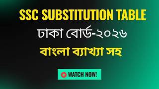 SSC 2026 English 2nd Paper: Dhaka Board Substitution Table