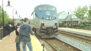 Amtrak Trains #195 & #124 arrive back to back in Ashland, Va. on Train Day April 27,2024