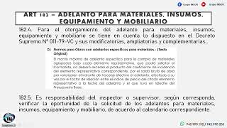 CALCULO DE ADELANTO POR MATERIALES Y APLICACIÓN DE RLCE