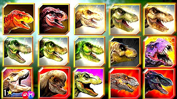 ALL TYRANNOSAURUS REX (REXY & D-REX) FAMILY TRIBUTE BATTLES PART 2!! Jurassic World The Game