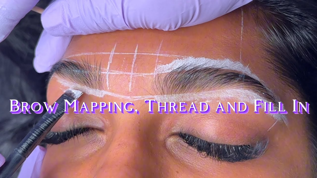 Brow Mapping, Thread and Fill In (no voiceover) - YouTube