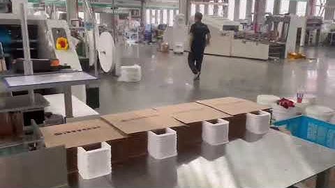 A460 square bottom paper bag making machine with twisted handle and flat handle online 4 color print