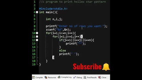 Hollow star pattern program #3- C programming #shorts #ytshorts #programming #coding #hashcoder