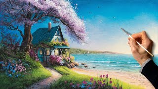 Аcrylic Landscape Painting  Paradise Sea / Satisfying Art / Easy Drawing For Beginners / Акрил