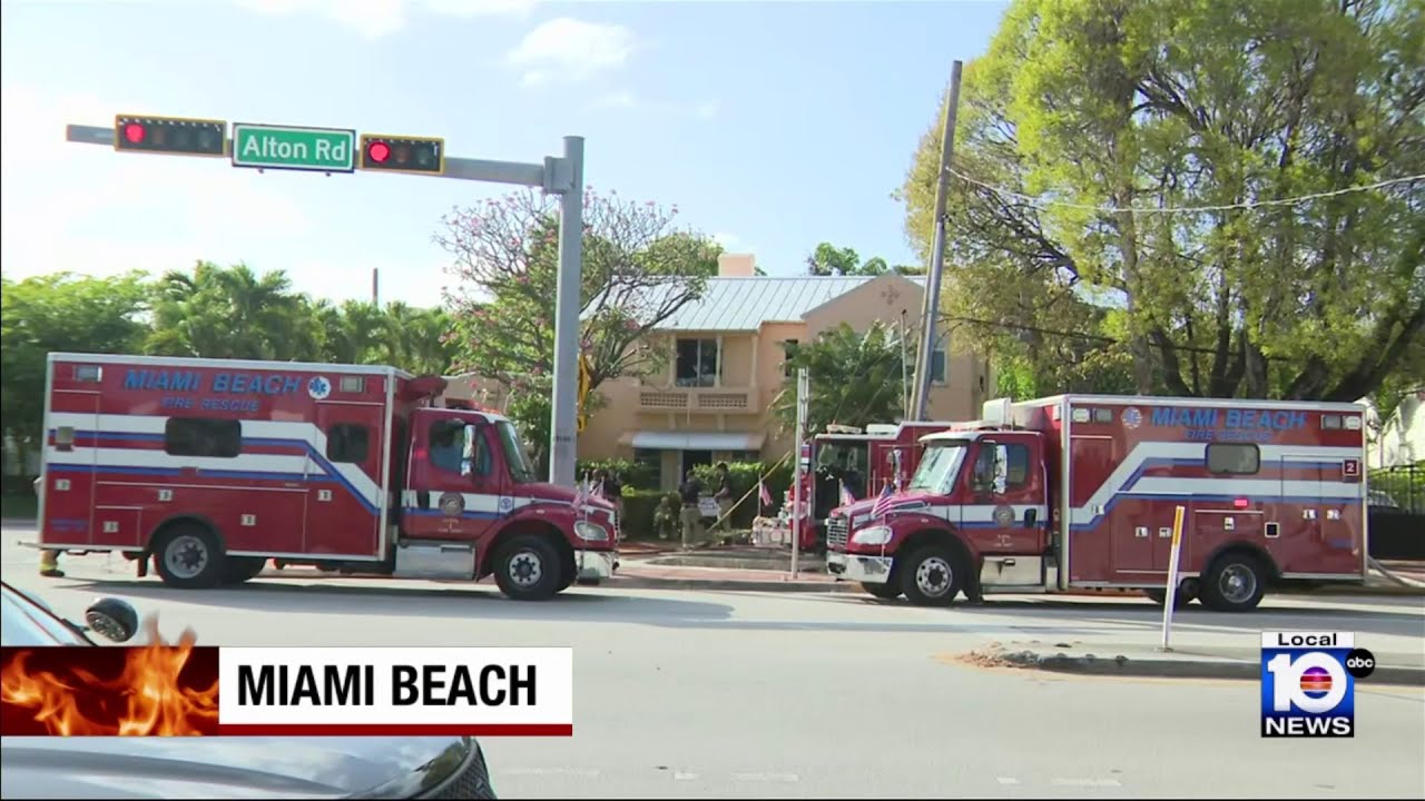 Crews respond to house fire in Miami Beach - YouTube