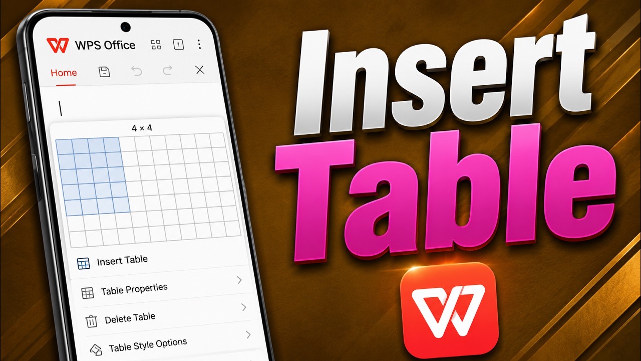 How To Insert Table In WPS Office Mobile [2026 Guide] - YouTube