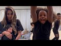 Ciara partying at home with her four little ones  her self care routine with oamskin