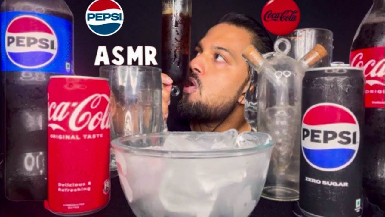 [ASMR] COLA DRINKING SOUNDS COKE PEPSI Satisfying Drinking ICE COLD REAL SOUNDS(NOTALKING)