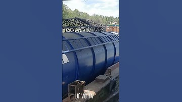 Sà lan chở giàn máy khoan vượt cống.Lư vũ vlog