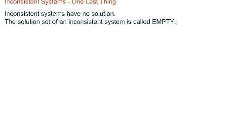 Inconsistent Systems - One Last Thing
