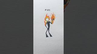 Fire ⚡ Ice ❄️ Thunder 🌩️ Stickman Powers! #drawing #beginnerarttips