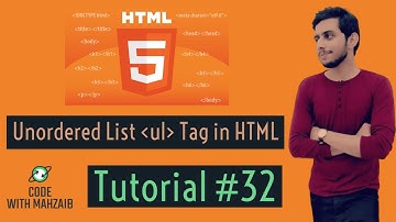 Unordered List  in HTML | Web Design Course | Tutorial #32 | Code with Mahzaib