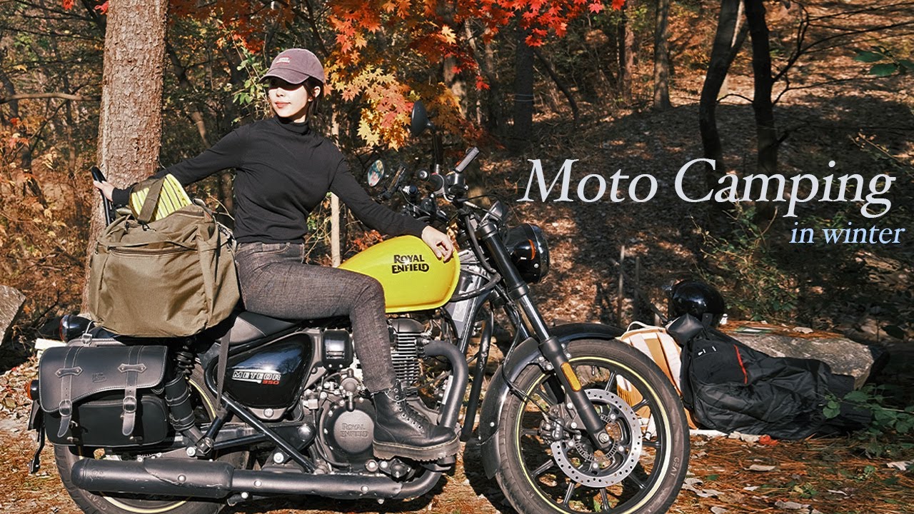 Уютный зимний мотокемпинг с дровяной печью | Приключение на мотоцикле в Корее 🇰🇷