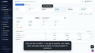 POSEngine Stock by Location — On-hand quantity and stock value across every store and warehouse