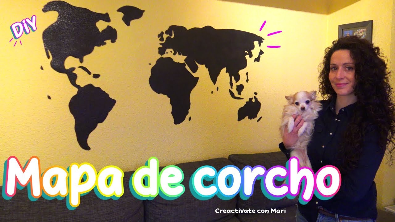 MAPA DE CORCHO para decorar una pared Diy 