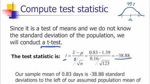 Introduction to Statistics, Section 8.1: Part 4- Hypothesis Testing with a t- distribution