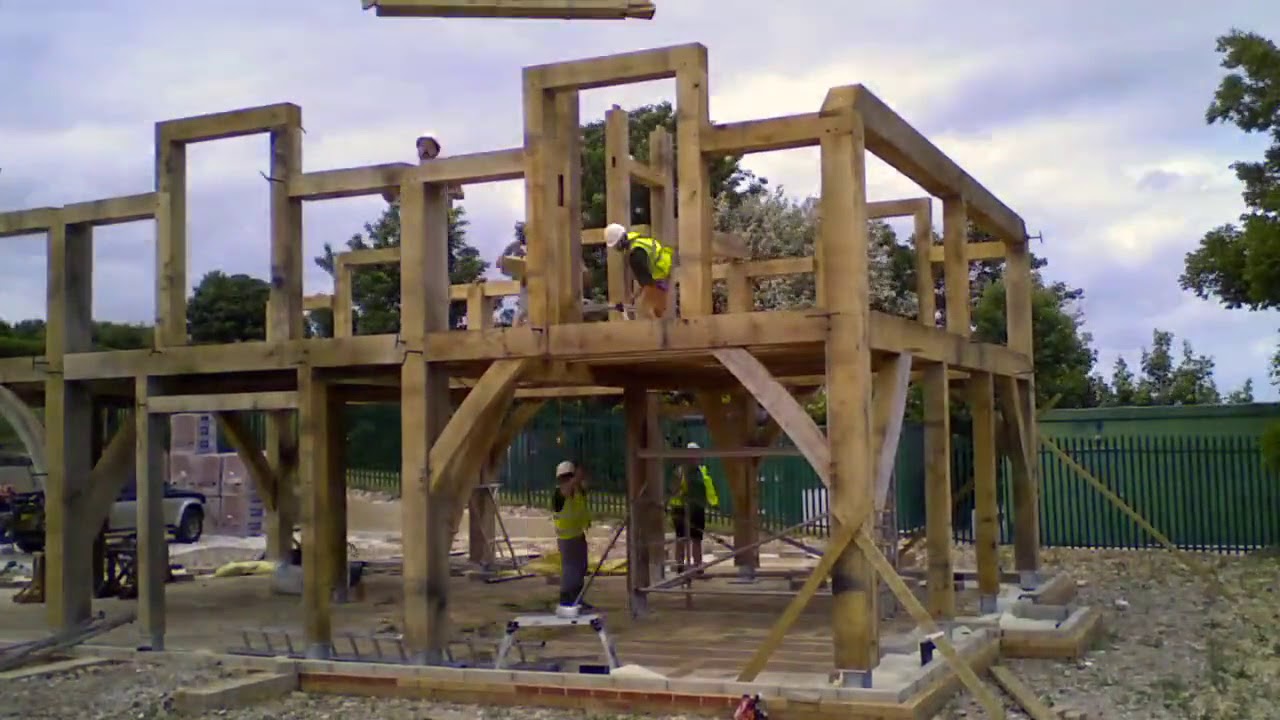 Norton Timber - Traditional Oak Framing - St Margaret's Frame Raise on site