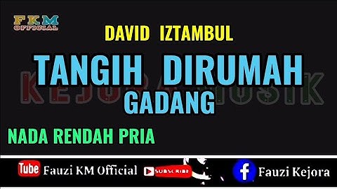 TANGIH DIRUMAH GADANG - David Iztambul (Karaoke) Nada Rendah Pria