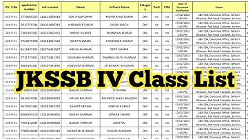 JKSSB IV Class DV List Out Check your Name 😱