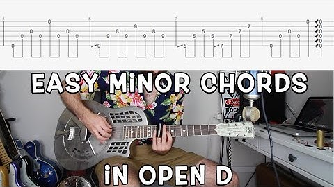 Easy MINOR chords in Open D tuning guitar lesson
