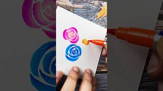 Drawing roses with brush pens #easydrawing #rose #art #youtubeshorts