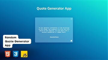 How To Create Quote Generator App Using HTML, CSS, and JavaScript | Random Quote Generator App