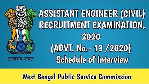 ASSISTANT ENGINEER (CIVIL) RECRUITMENT EXAMINATION, 2020 ADVT. No- 13 /2020) | Schedule of Interview