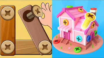 Wood Nuts and Screw Sort 3D – All Levels Gameplay! (ios Android)