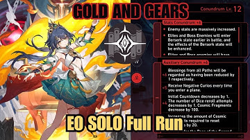 E0 Yunli Solo Erudition Path | Conundrum 12 Full Run | Gold and Gears | Honkai: Star Rail 2.4