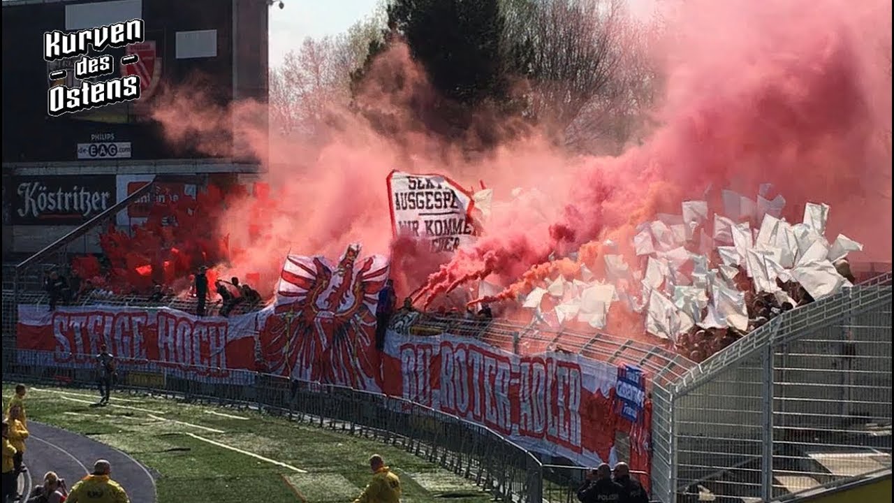 FC Carl Zeiss Jena 2:1 FC Energie Cottbus 06.04.2019 | Choreos, Pyro & Support