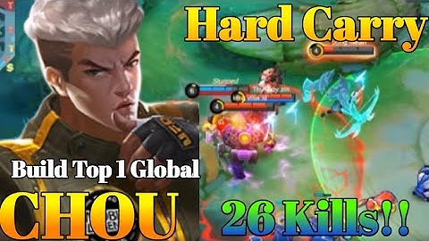 ONE HIT DELETE!! Hard Carry Chou Insane 26 Kills!! - Build Top 1 Global Chou ~ MLBB