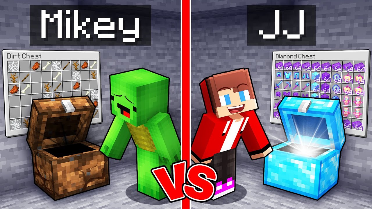 Mikey Chest vs JJ OP Chest Survival Battle in Minecraft (Maizen)