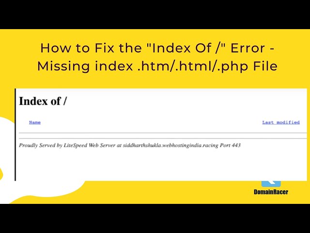 How to Fix the Index Of / Error - Missing index .htm/.html/.php File on Server class=