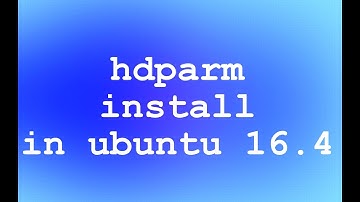 hdparm  in ubuntu 16.4