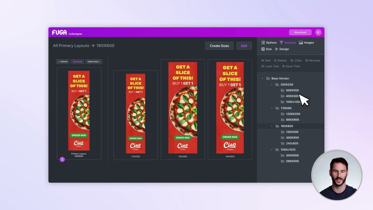 CoDesigner by Fuga - Resizing creative materials