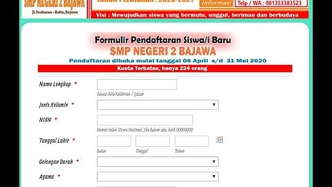 Tata Cara Pendaftaran Siswa Baru SMP Negeri 2 Bajawa