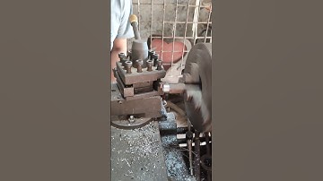How iron shapes are cut with a lathe