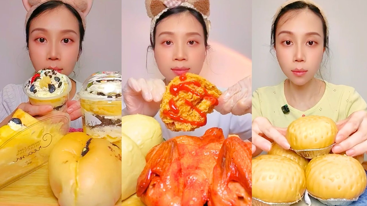 Chinese Bun Eating Show Food ASMR Mukbang #112