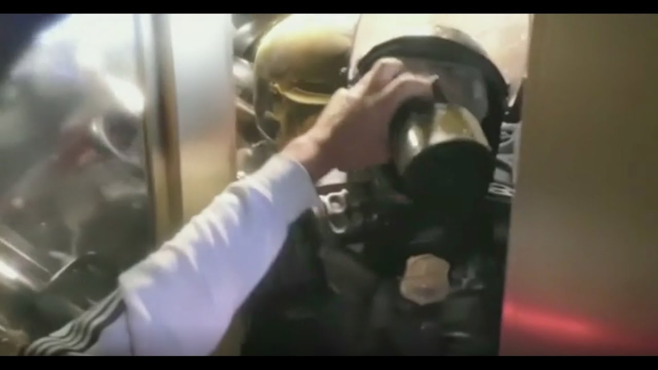 Video shows rioter rip gas mask off officer who was pinned in doorway at US Capitol on Jan. 6