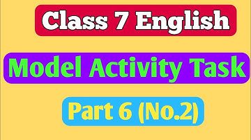 WBBSE Class 7 English Model Activity Task Part 6 September